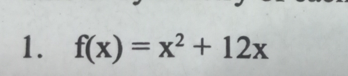 f(x)=x^2+12x