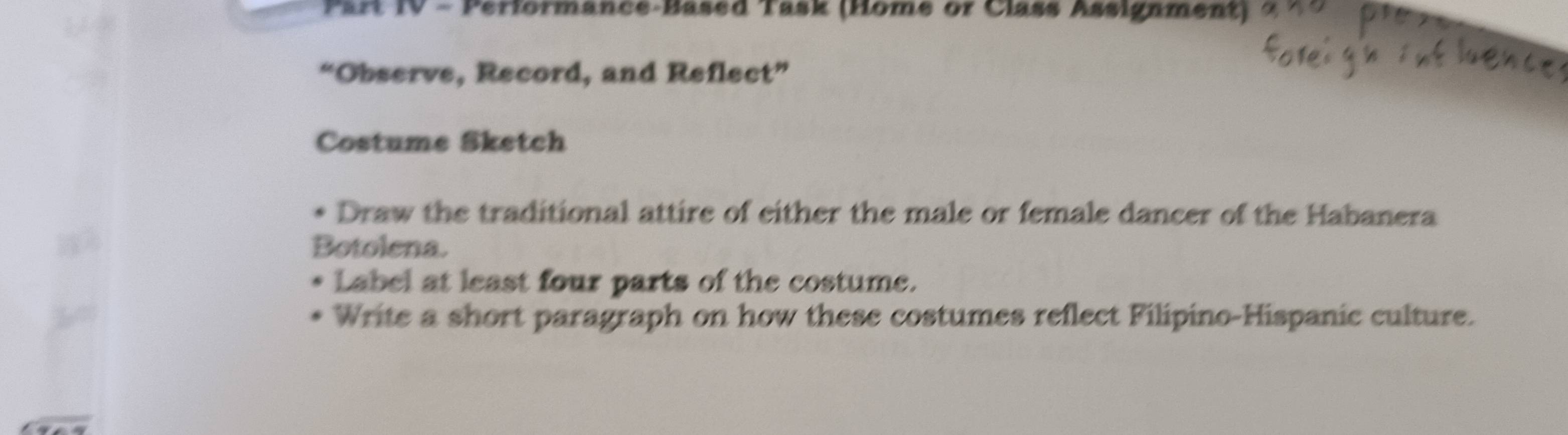 Solved: Part IV - Performance-Based Task (Home or Class Assignment ...