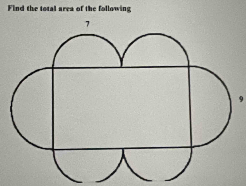 Find the total arca of the following 
9