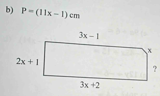 P=(11x-1)cm