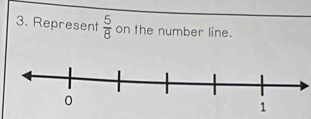 Represent  5/8  on the number line.