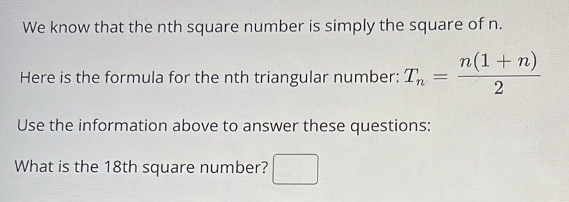 Solved: We know that the nth square number is simply the square of n ...