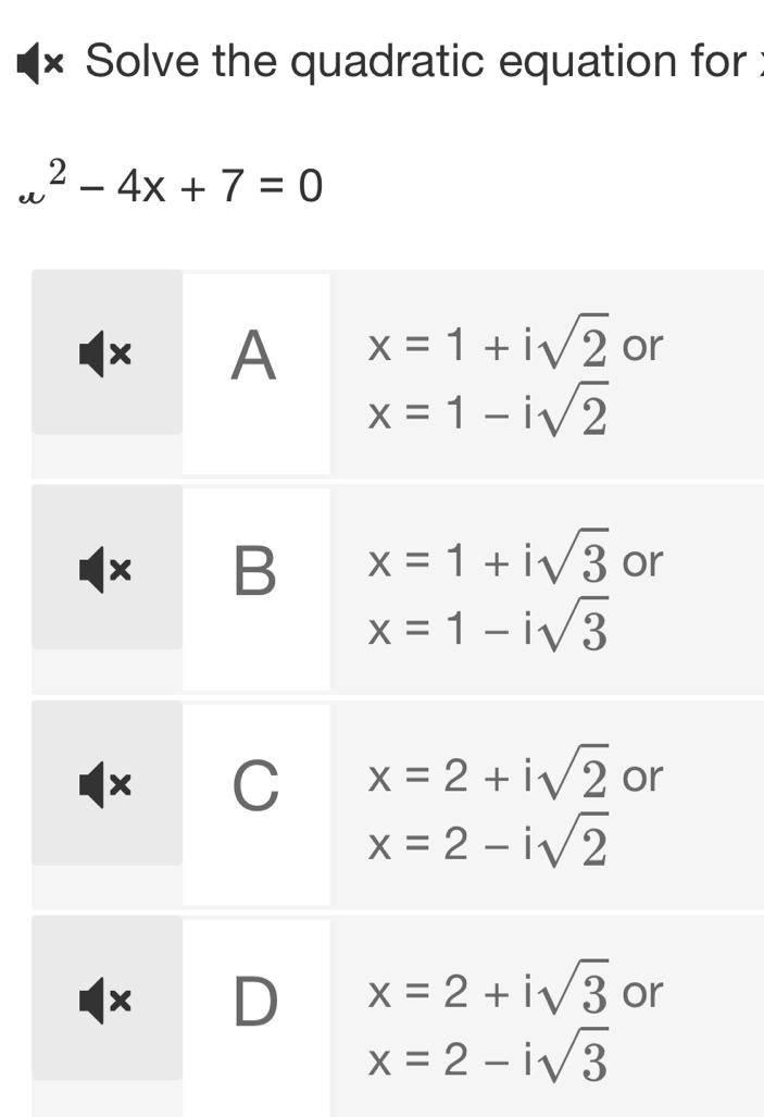 Solve the quadratic equation for