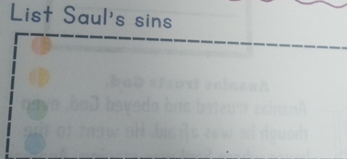 List Saul's sins