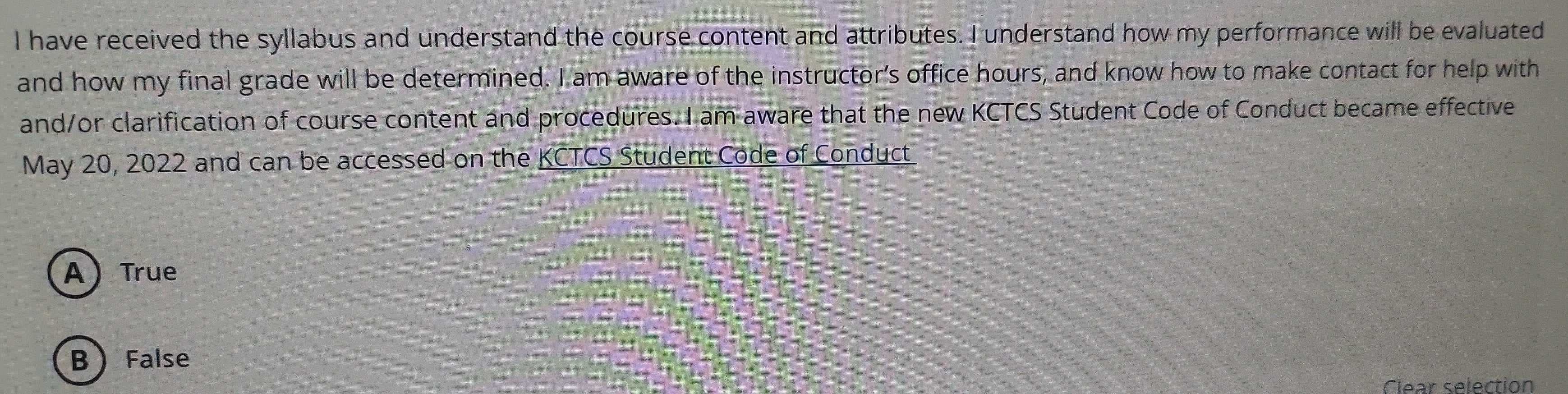 Solved: have received the syllabus and understand the course content ...