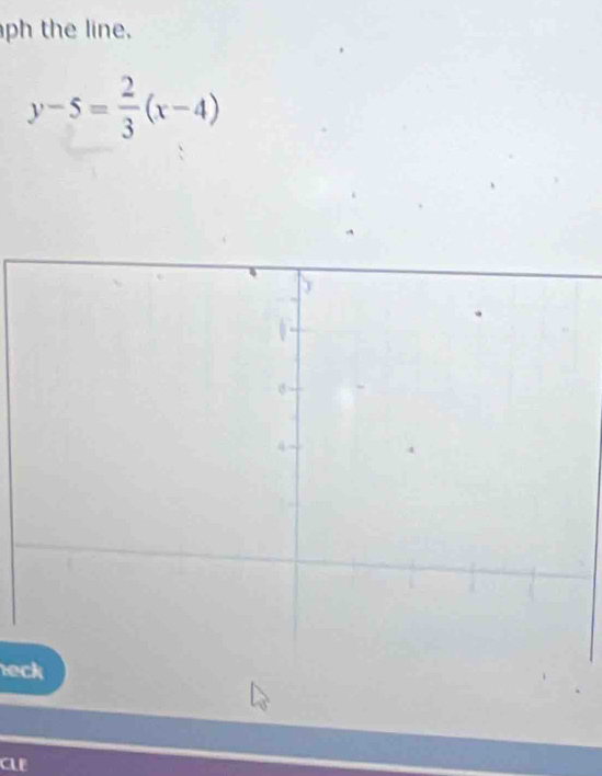 ph the line.
y-5= 2/3 (x-4)
eck 
CLE