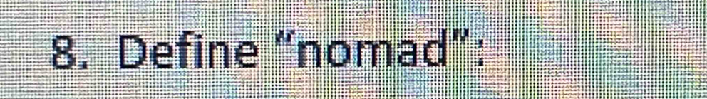 Define “nomad”: