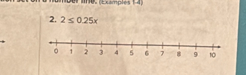 lber line. (Examples 1-4) 
2. 2≤ 0.25x