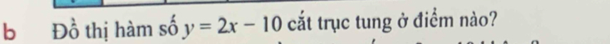 Đồ thị hàm số y=2x-10 cắt trục tung ở điểm nào?