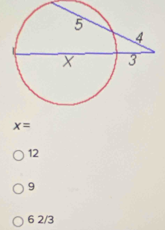 x=
12
9
6 2/3