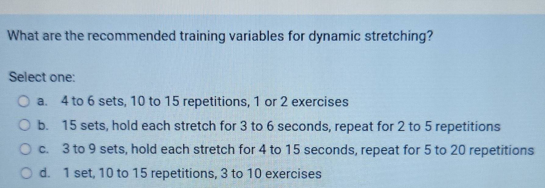 Solved: What are the recommended training variables for dynamic ...