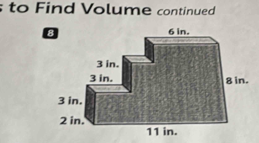 to Find Volume continued