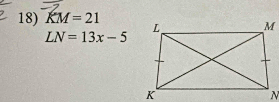 KM=21
LN=13x-5