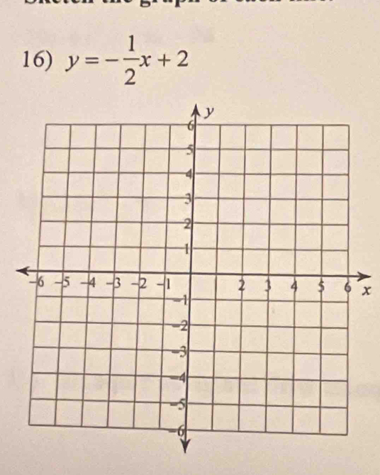 y=- 1/2 x+2
x