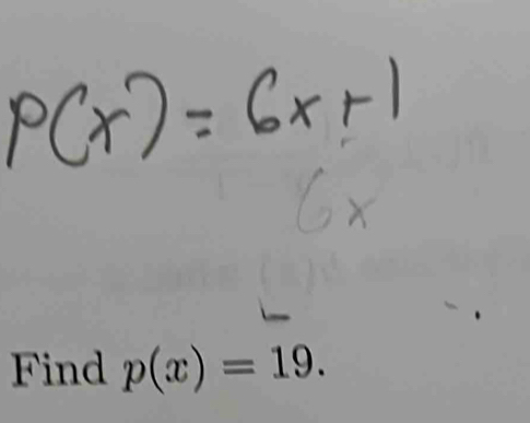 Find p(x)=19.