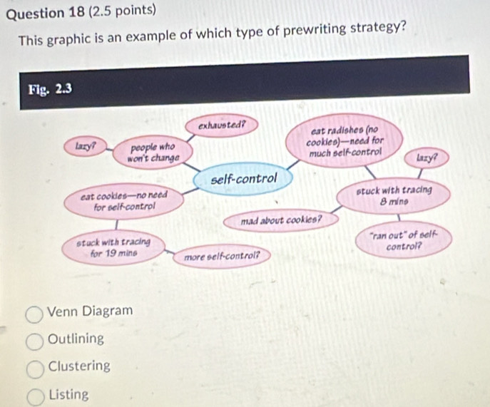 Solved: This graphic is an example of which type of prewriting strategy ...