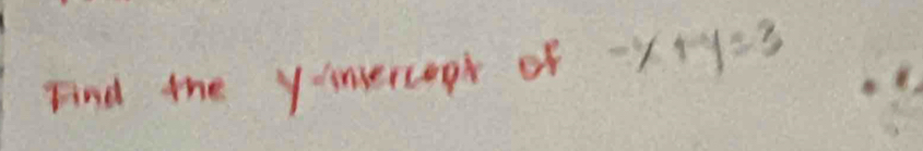 Find the yinercopk of -x+y=3