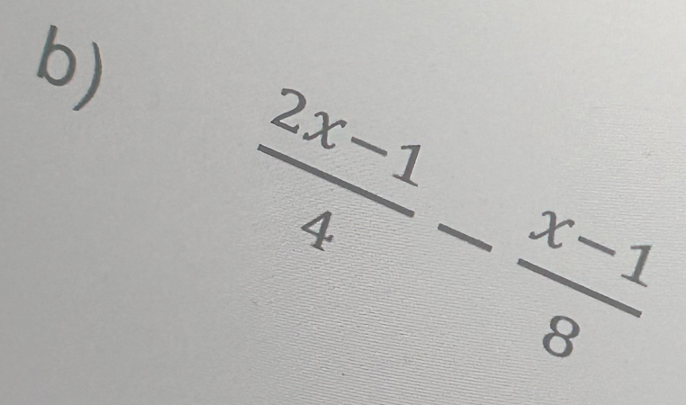  (2x-1)/4 - (x-1)/8 