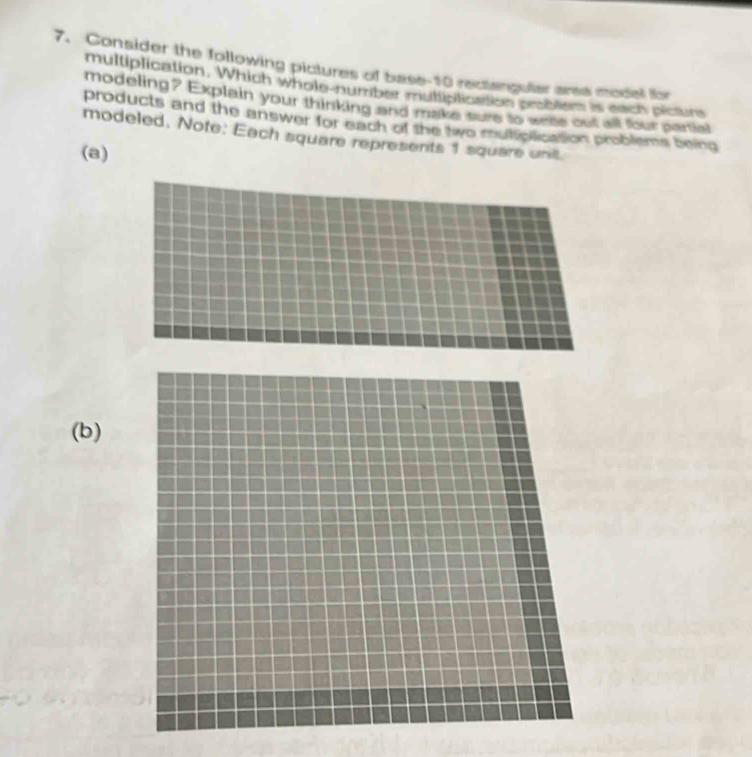 Solved: Consider the following pictures of base- 10 rectangular area ...