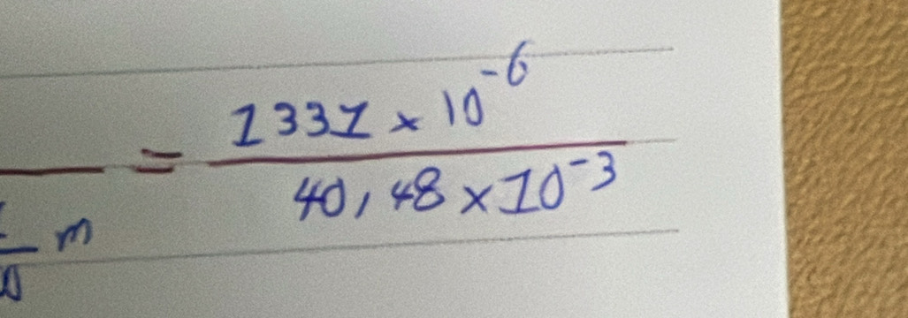 frac 4m= (1331* 10^(-6))/40,08* 10^(-3) 