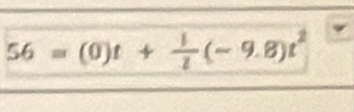 56=(0)t+ 1/2 (-9.8)t^2