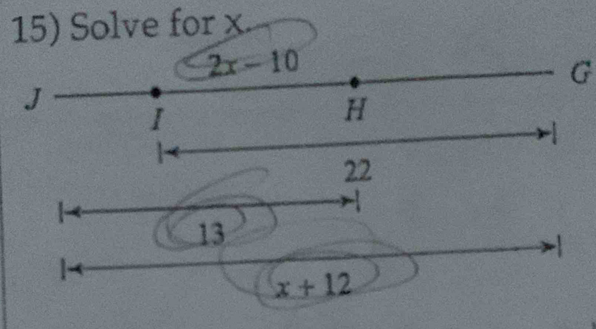 Solve for x
G