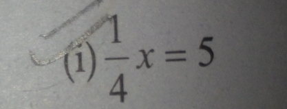 ①1)  1/4 x=5