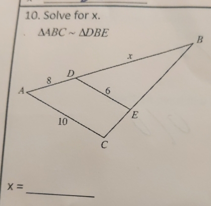 Solve for x.
_
x=