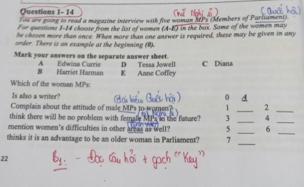 Giải quyết:Questions 1- 14 You are going to read a magazine interview ...