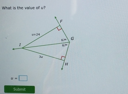 What is the value of u?
u=□
Submit