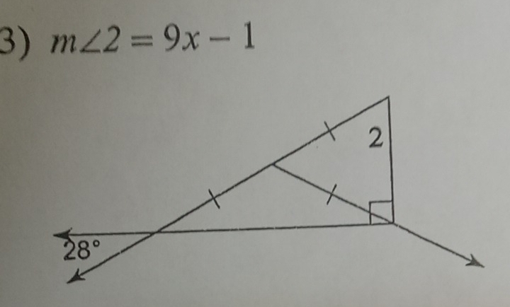 m∠ 2=9x-1