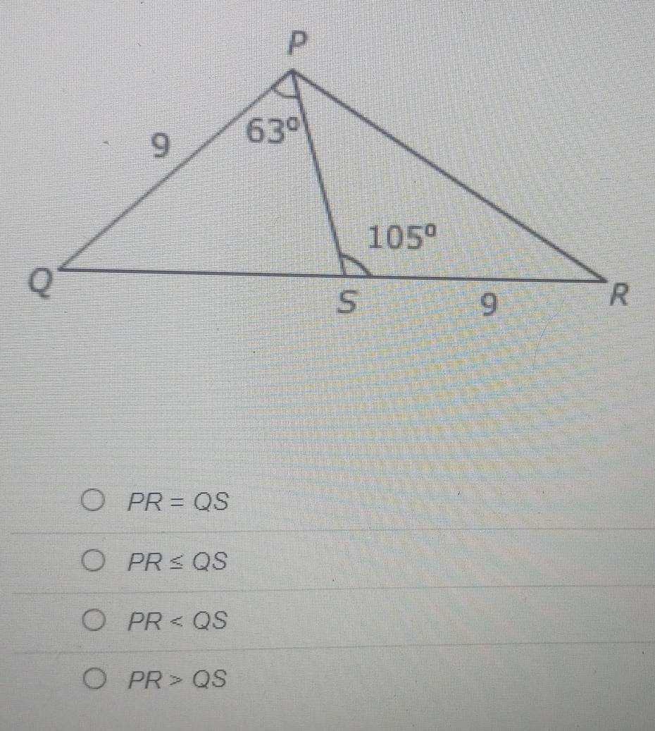 PR=QS
PR≤ QS
PR
PR>QS