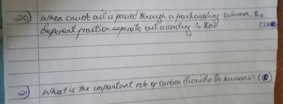 When cde ac is passed knough a proetonaling exumm, he 
deperend praction soperate out acordling to kei 
(2o 
2) What is the cmpentant role op carton dovido to humans()