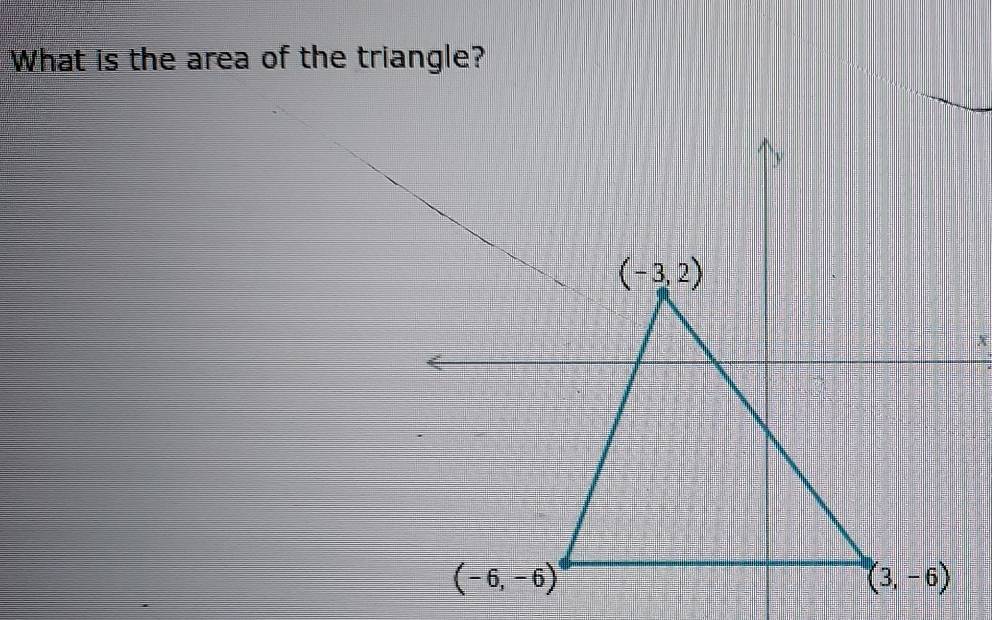 What is the area of the triangle?
X