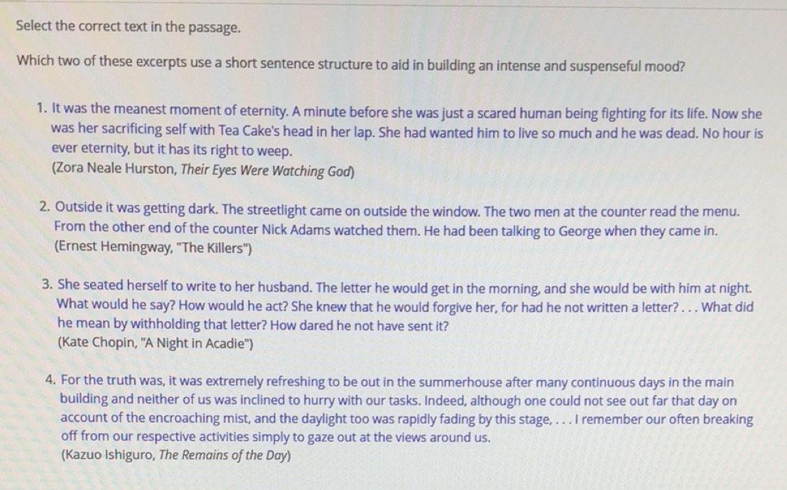 Solved: Select the correct text in the passage. Which two of these ...
