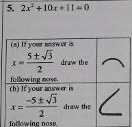 2x^2+10x+11=0
following nose.