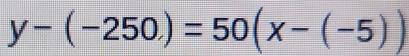 y-(-250)=50(x-(-5))