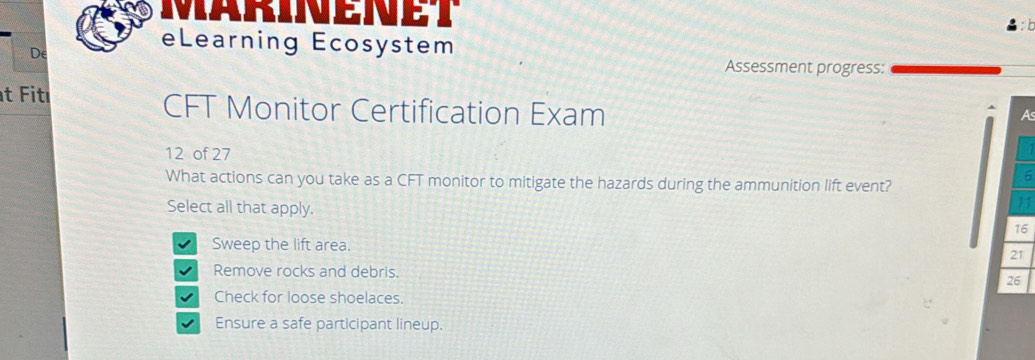 Solved: MARINENeT :b De eLearning Ecosystem Assessment progress: t Fit ...