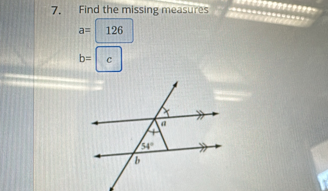 Find the missing measures
......
a=126
b=