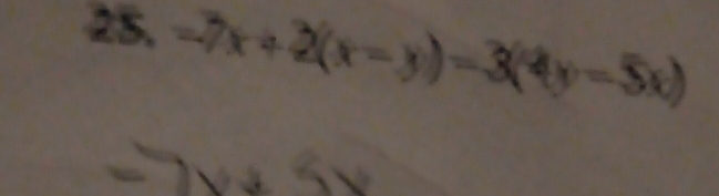 -7x+2(x-y)=3(4y-5x)