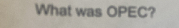 What was OPEC?