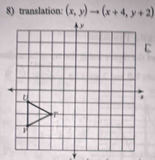 translation: (x,y)to (x+4,y+2)