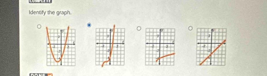 Identify the graph. 
.