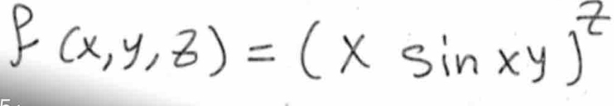 f(x,y,z)=(xsin xy)^2