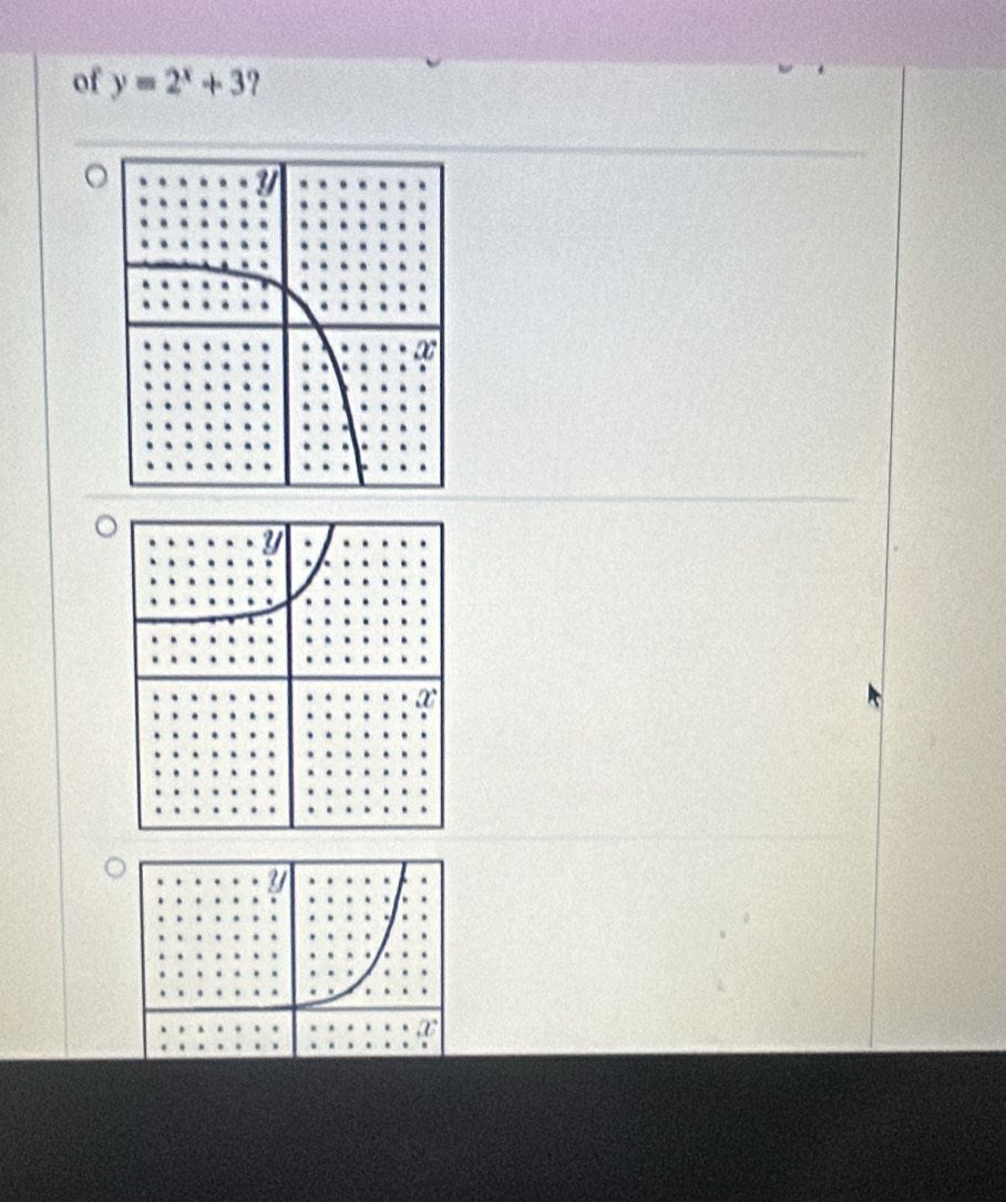 of y=2^x+3 ?