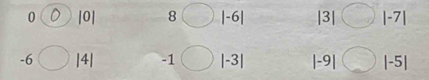 0 |0|
8 |-6|
|3| |-7|
-6 |4| -1 |-3| |-9| |-5|