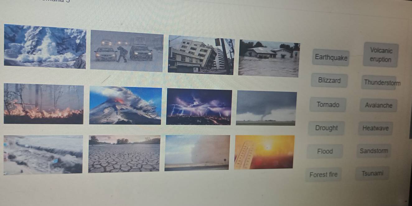 Resuelto:Volcanic Earthquake eruption Blizzard Thunderstorm Tornado ...