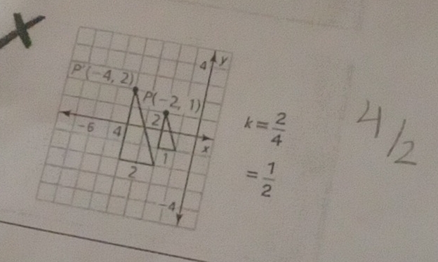 k= 2/4 
= 1/2 