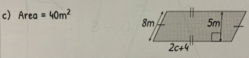 Area =40m^2