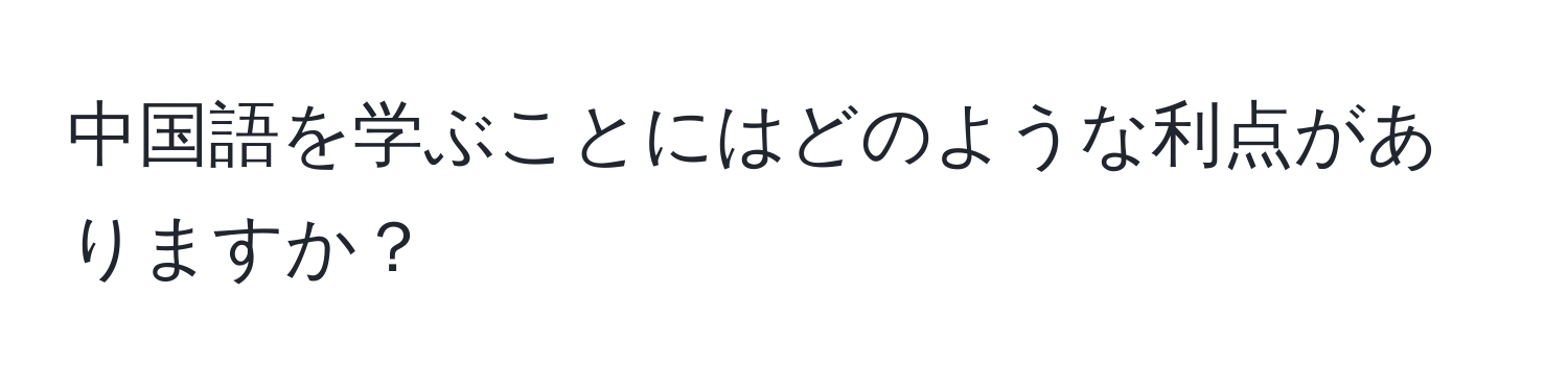 中国語を学ぶことにはどのような利点がありますか？